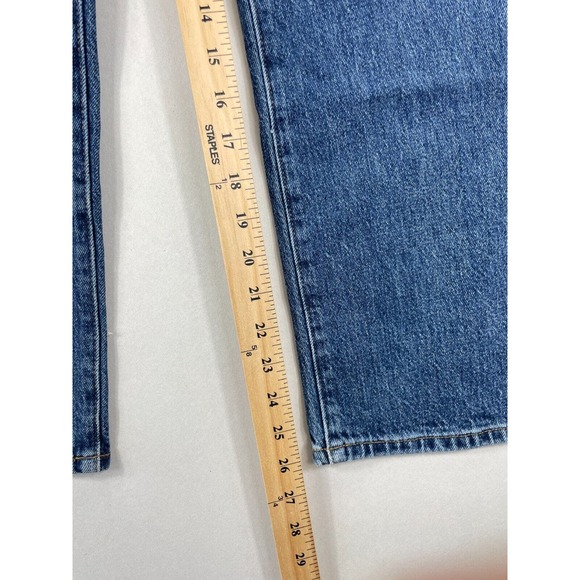 Ann Taylor Sculpting Pocket High Rise Straight Crop Jeans Washed Blue Size 2 - Picture 3 of 7